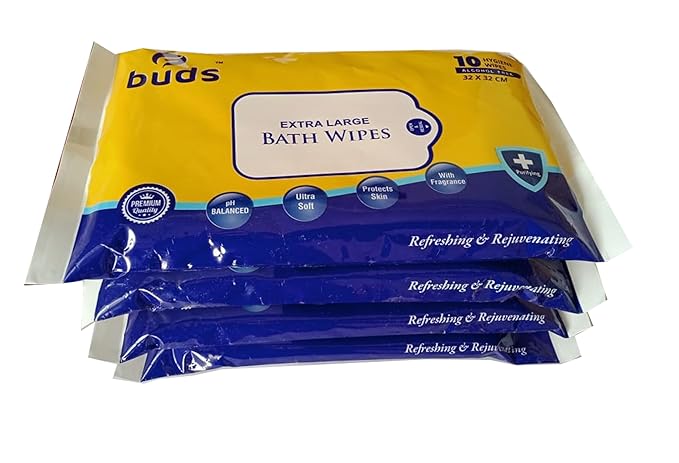 Bath Wipes Extra Large 32 x 32 cm 10 Wipes