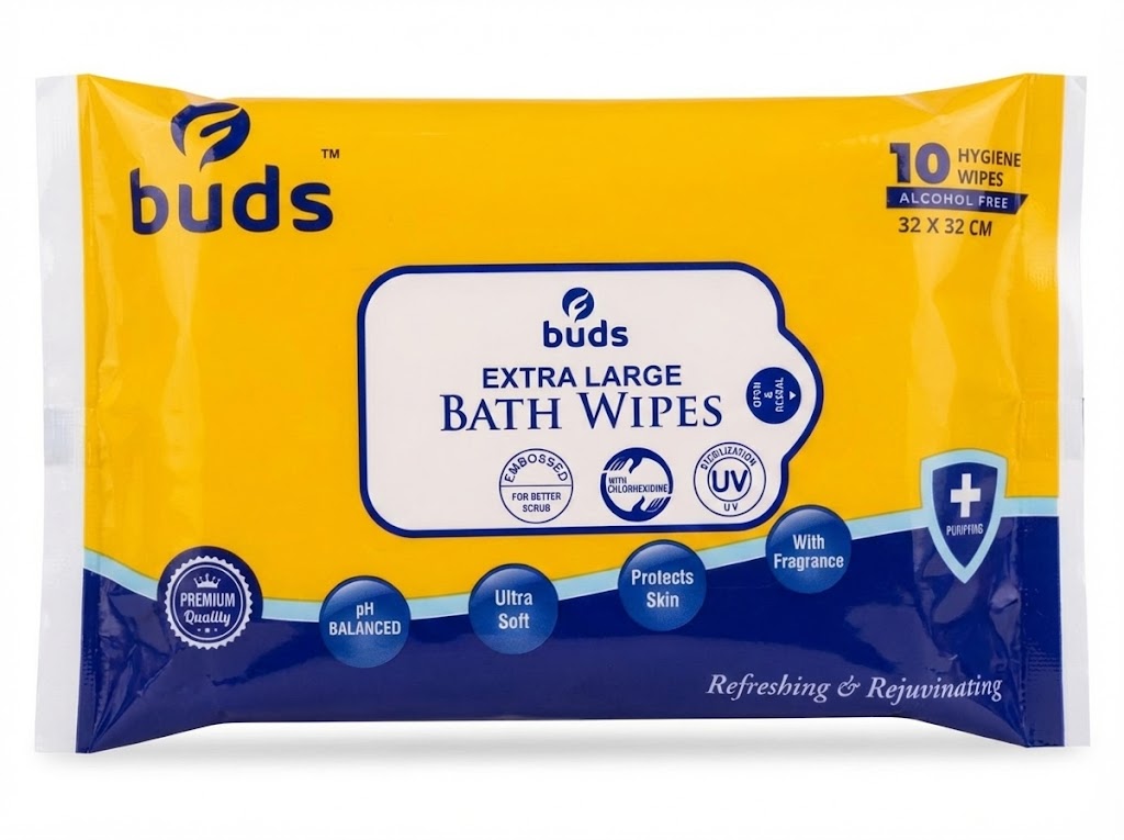 Bath Wipes Extra Large 32 x 32 cm 10 Wipes
